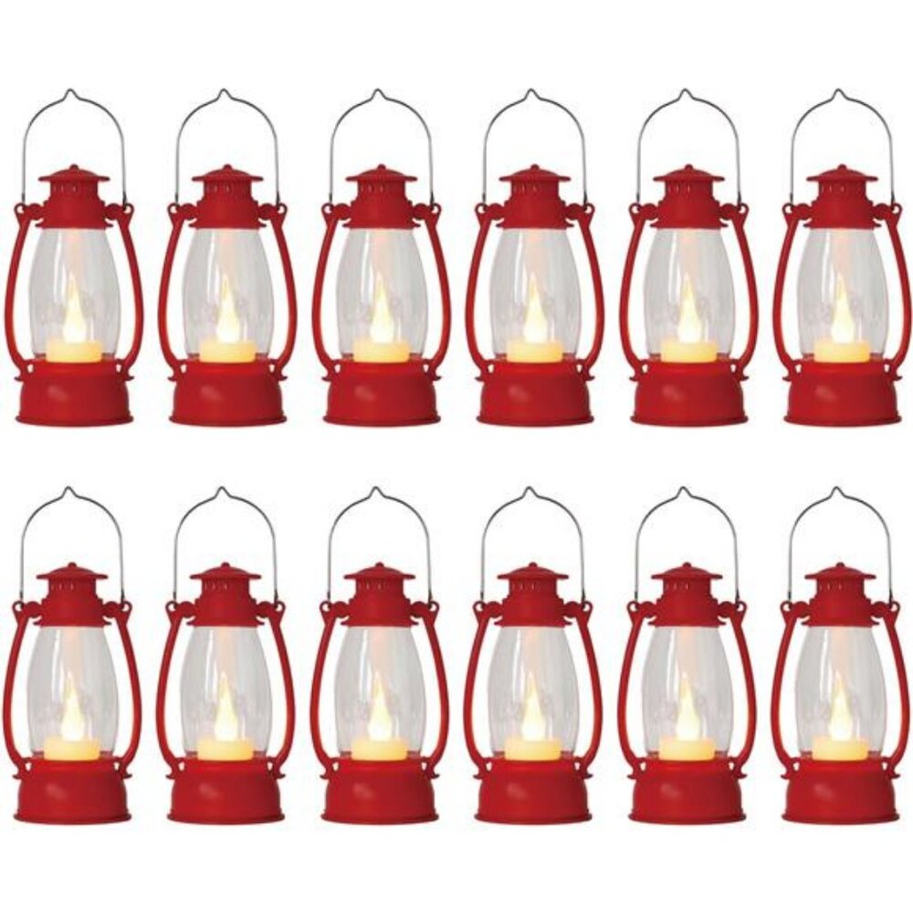 12Pcs Red Mini Lanterns for Centerpiece – Vintage Lantern Decor‎ for Christmas,